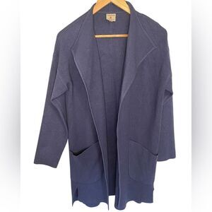 Sioni Athleisure Light Blue Soft Cozy Open Cardigan with Pockets Size M